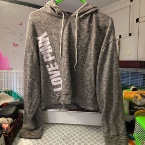 Pink gray hoodie